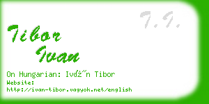 tibor ivan business card